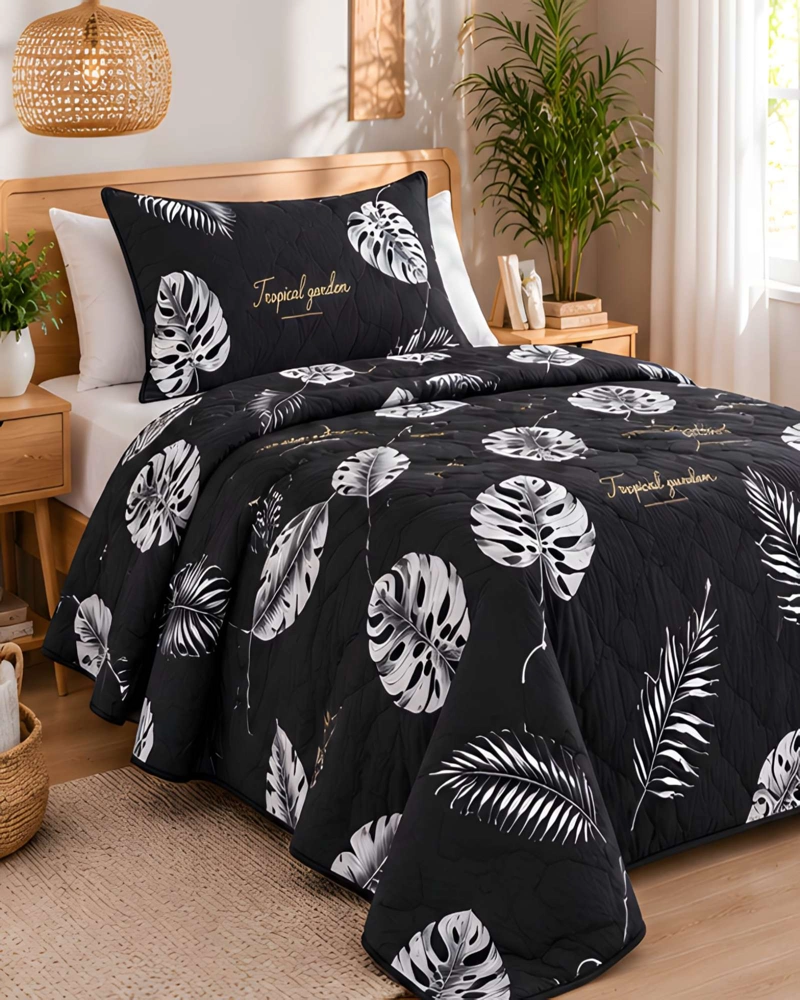 CUBRECAMAS 1 PLAZA Y MEDIA QUILT LIVIANO DE VERANO CON FUNDA - 3