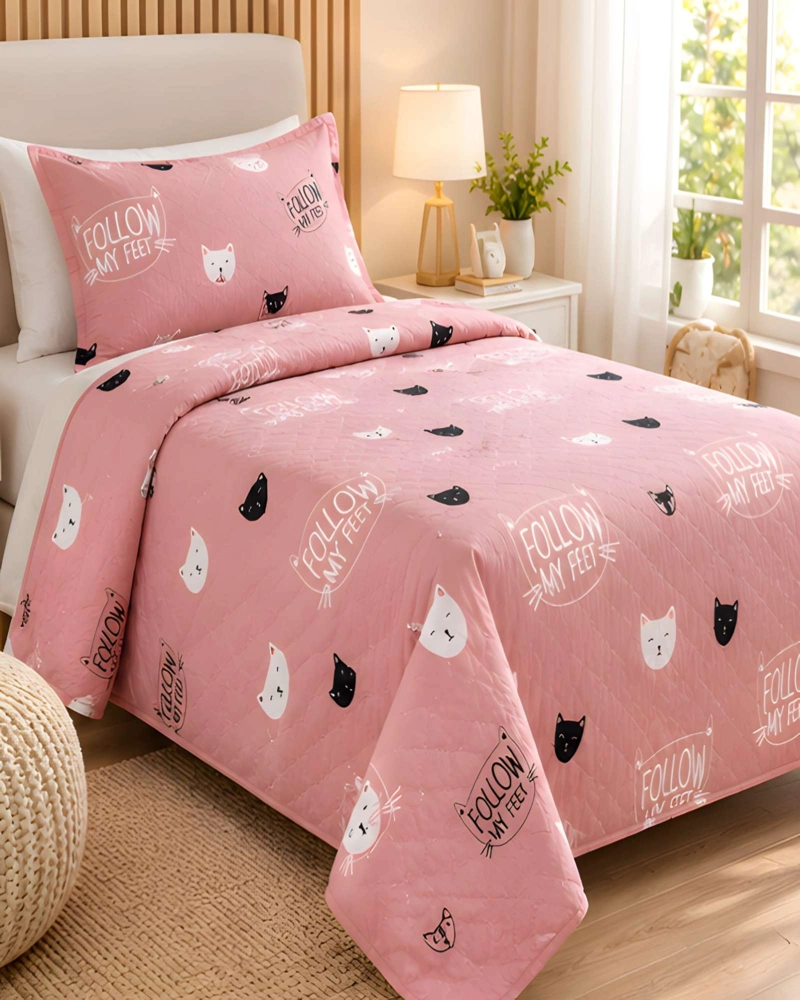 CUBRECAMAS 1 PLAZA Y MEDIA QUILT LIVIANO DE VERANO CON FUNDA - 3