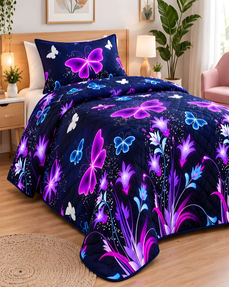 CUBRECAMA 1.5 PLAZAS QUILT LIVIANO CON ALMOHADA - 3