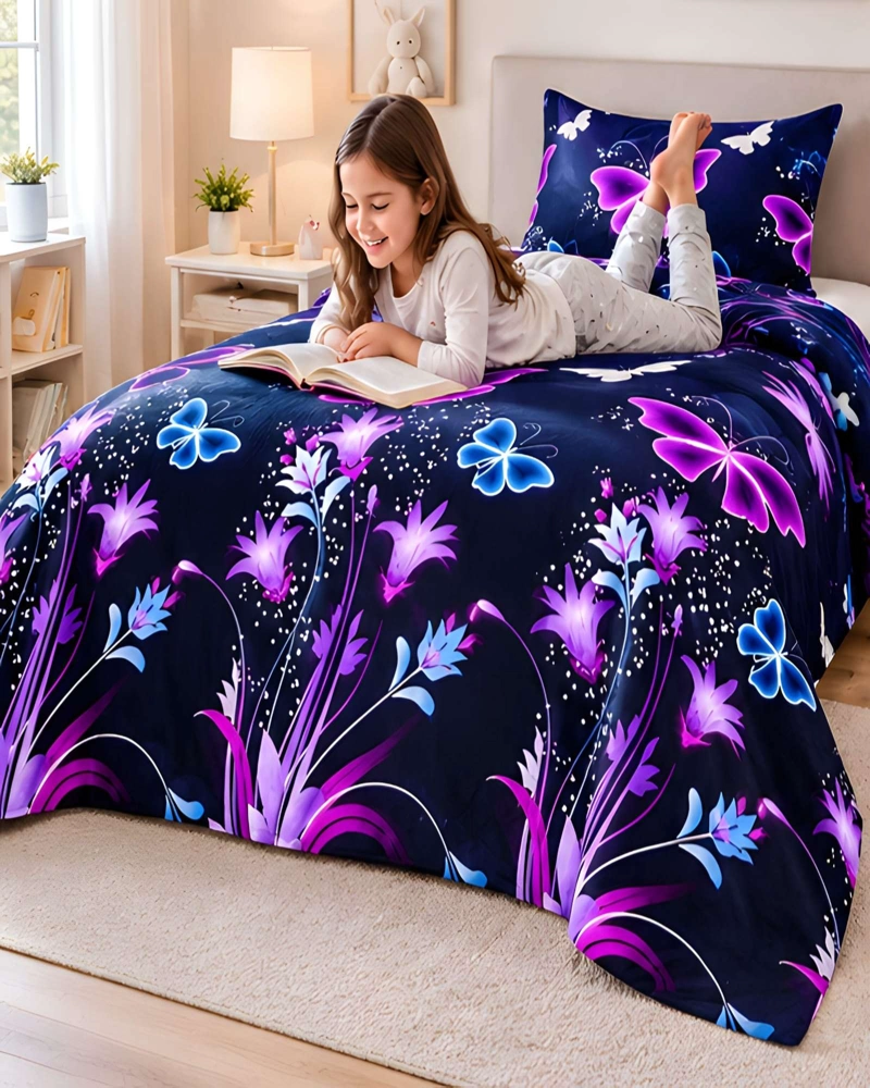 CUBRECAMAS 1 PLAZA Y MEDIA QUILT LIVIANO DE VERANO CON FUNDA - 4