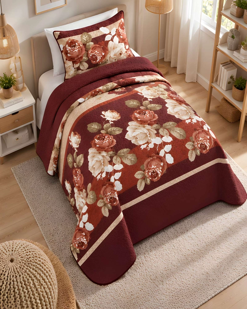 CUBRECAMA 1.5 PLAZAS QUILT LIVIANO CON ALMOHADA - 2