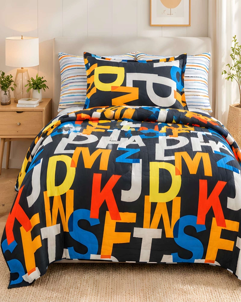CUBRECAMAS 1 PLAZA Y MEDIA QUILT LIVIANO DE VERANO CON FUNDA - 1