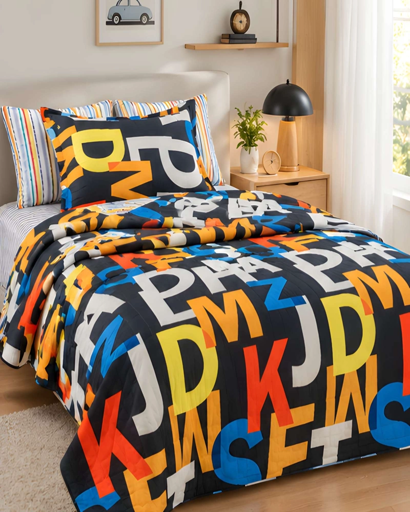 CUBRECAMAS 1 PLAZA Y MEDIA QUILT LIVIANO DE VERANO CON FUNDA - 3