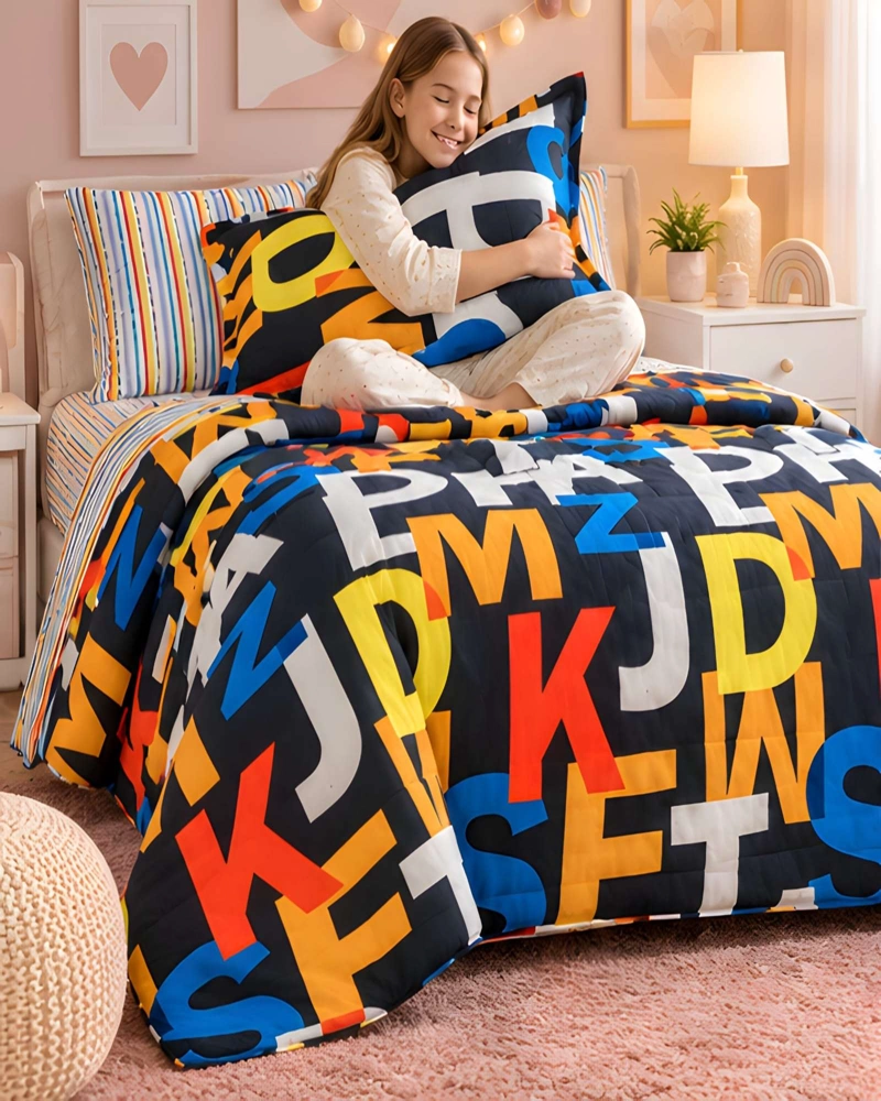 CUBRECAMAS 1 PLAZA Y MEDIA QUILT LIVIANO DE VERANO CON FUNDA - 4