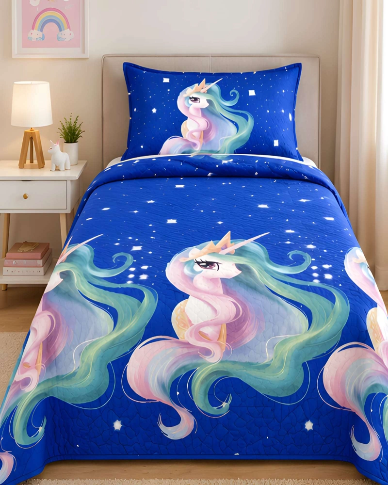 CUBRECAMA 1.5 PLAZAS QUILT LIVIANO CON ALMOHADA - 1