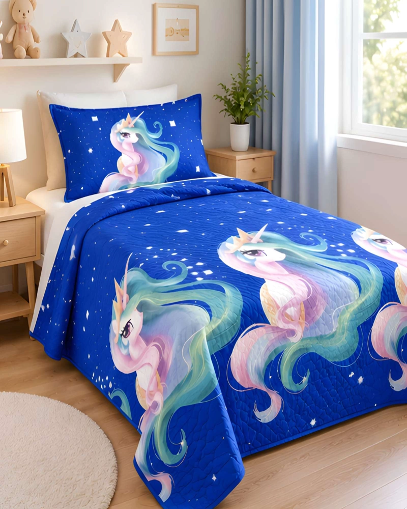 CUBRECAMA 1.5 PLAZAS QUILT LIVIANO CON ALMOHADA - 3