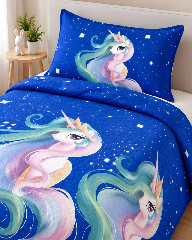 CUBRECAMA 1.5 PLAZAS QUILT LIVIANO CON ALMOHADA - 4
