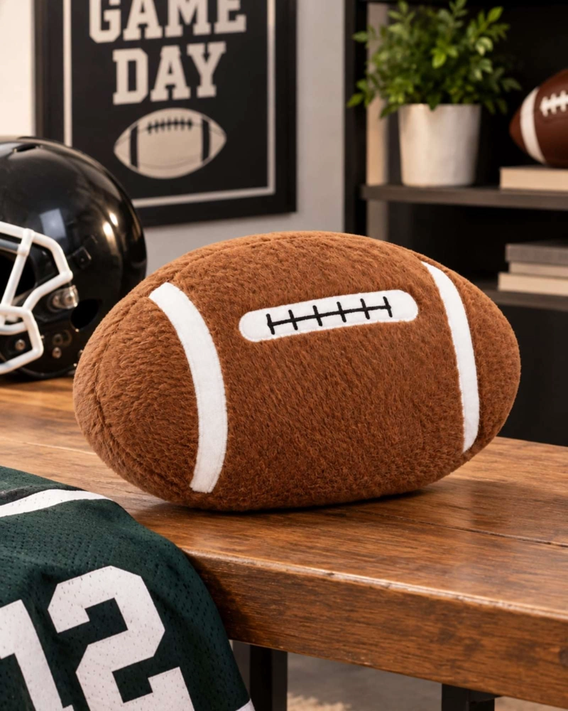COJIN FORMA BALON FUTBOL AMERICANO 30 CM PARA CUARTO O SALA TV - 1
