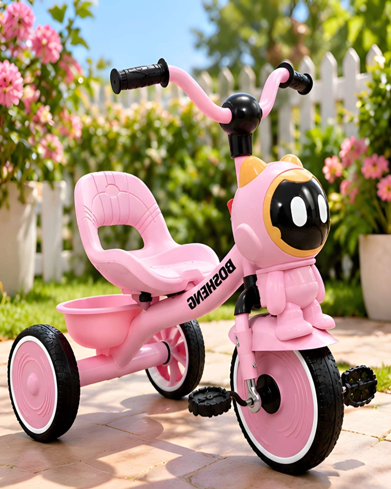 TRICICLO DE APRENDIZAJE INFANTIL CON RESPALDO ALTO Y CESTA - 1