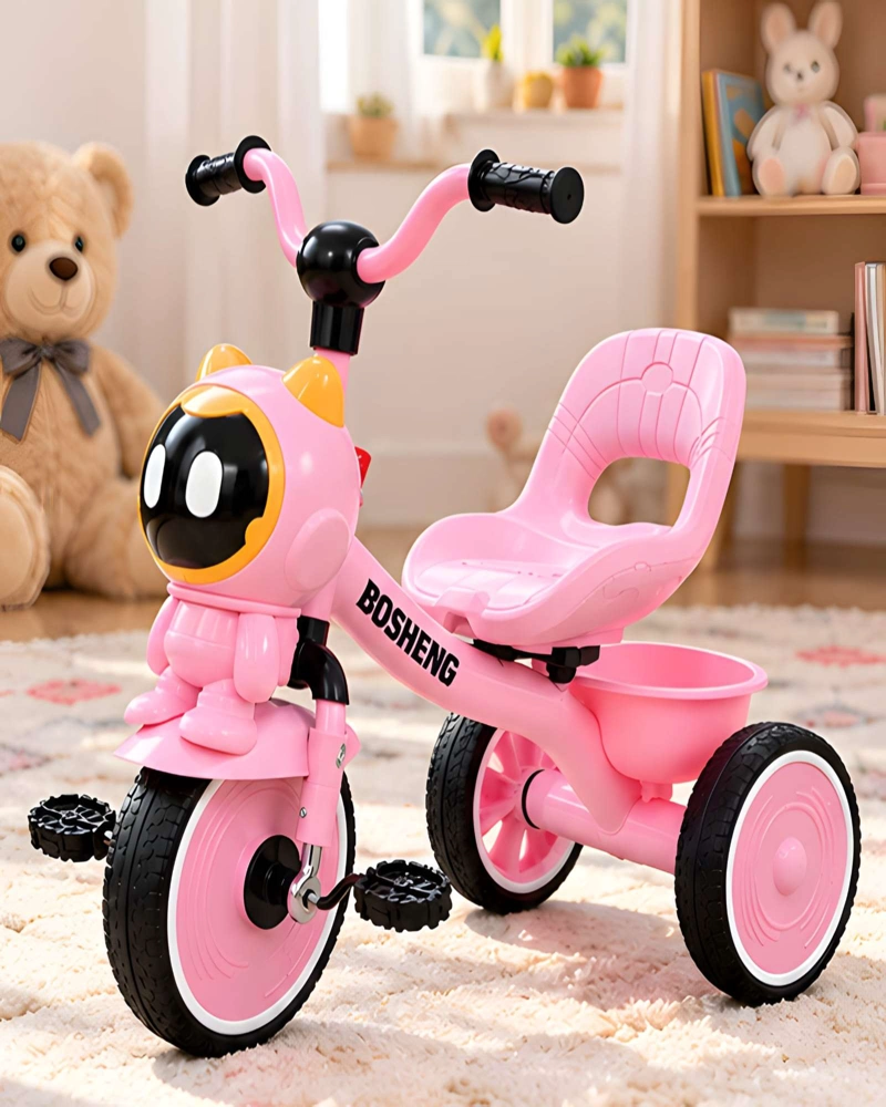 TRICICLO DE APRENDIZAJE INFANTIL CON RESPALDO ALTO Y CESTA - 2