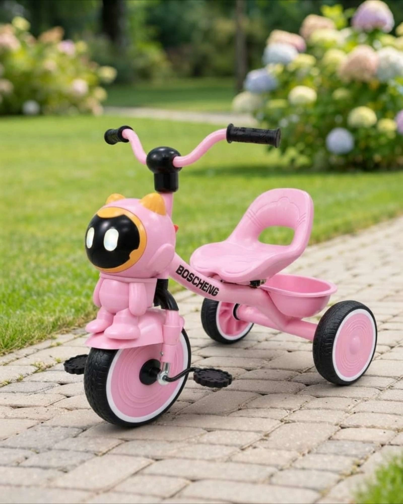 TRICICLO DE APRENDIZAJE INFANTIL CON RESPALDO ALTO Y CESTA - 6