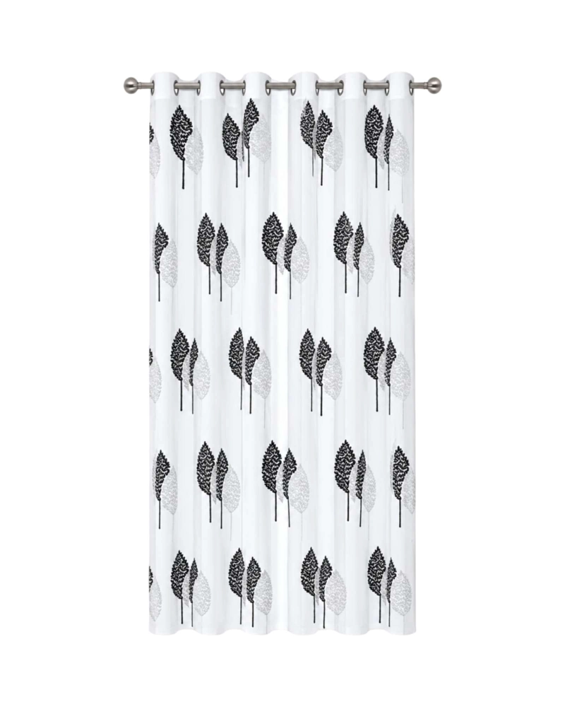 JUEGO 2 CORTINAS VISILLO 140X220 CM CON BORDADO FLORAL - 6