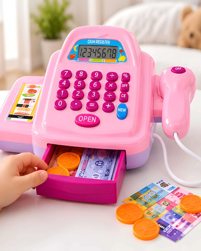 SET DE CAJA REGISTRADORA INFANTIL INTERACTIVO CON PANTALLA LCD - 2