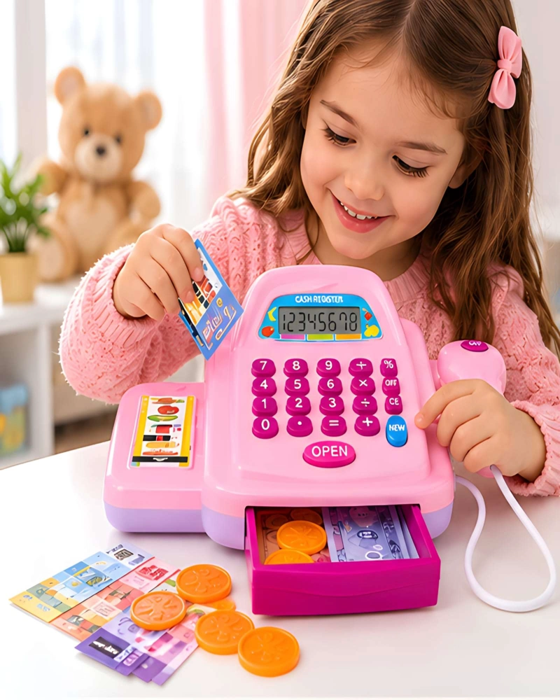 SET DE CAJA REGISTRADORA INFANTIL INTERACTIVO CON PANTALLA LCD - 3