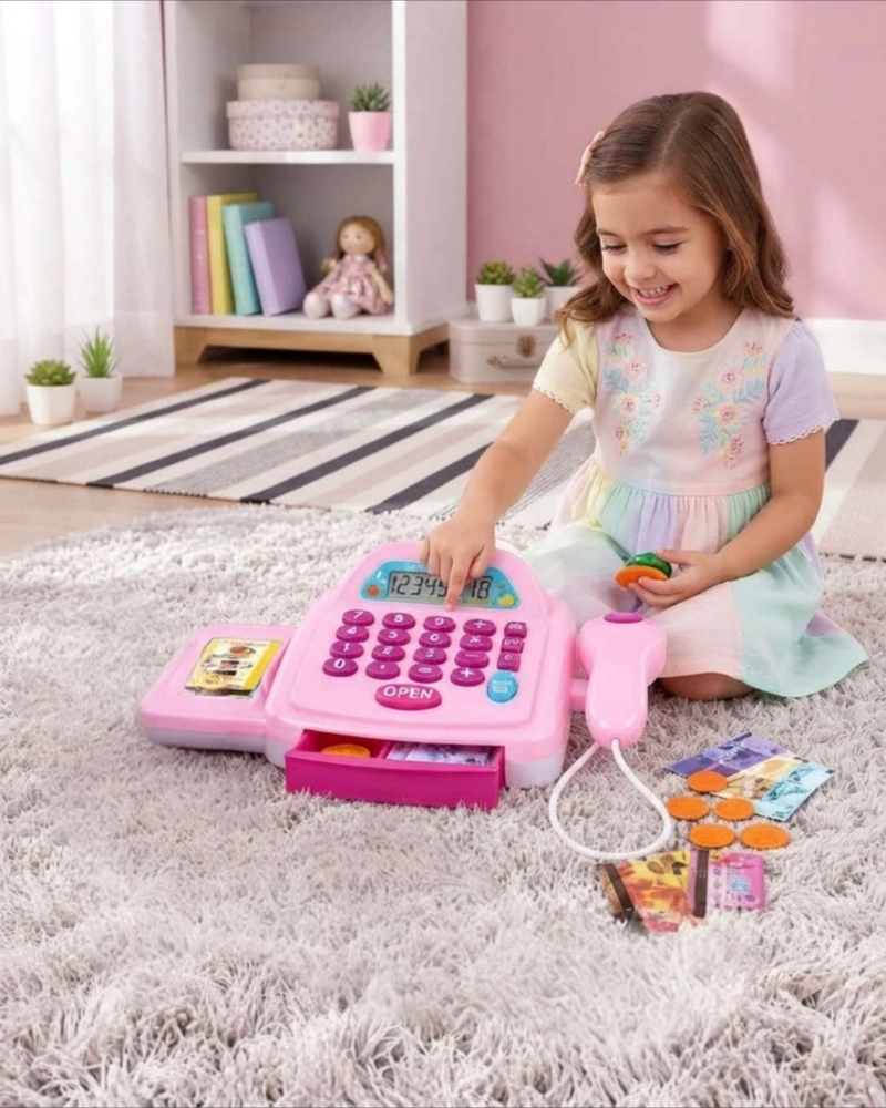 SET DE CAJA REGISTRADORA INFANTIL INTERACTIVO CON PANTALLA LCD - 4