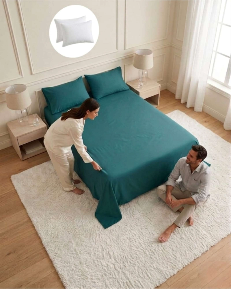 PACK SABANAS 2 PLAZAS 6 PZS CON 2 ALMOHADAS RELLENAS - 2