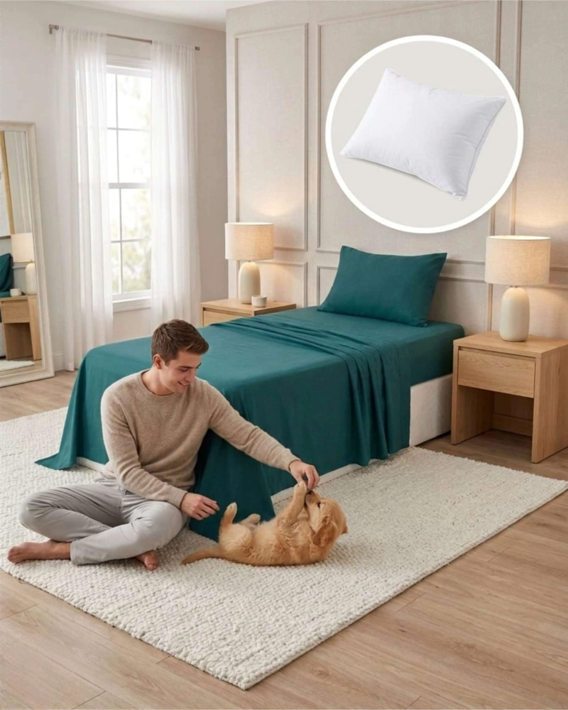 SET SABANAS 1.5 PLAZAS 4 PZS CON ALMOHADA FUELLE 30CM - 3