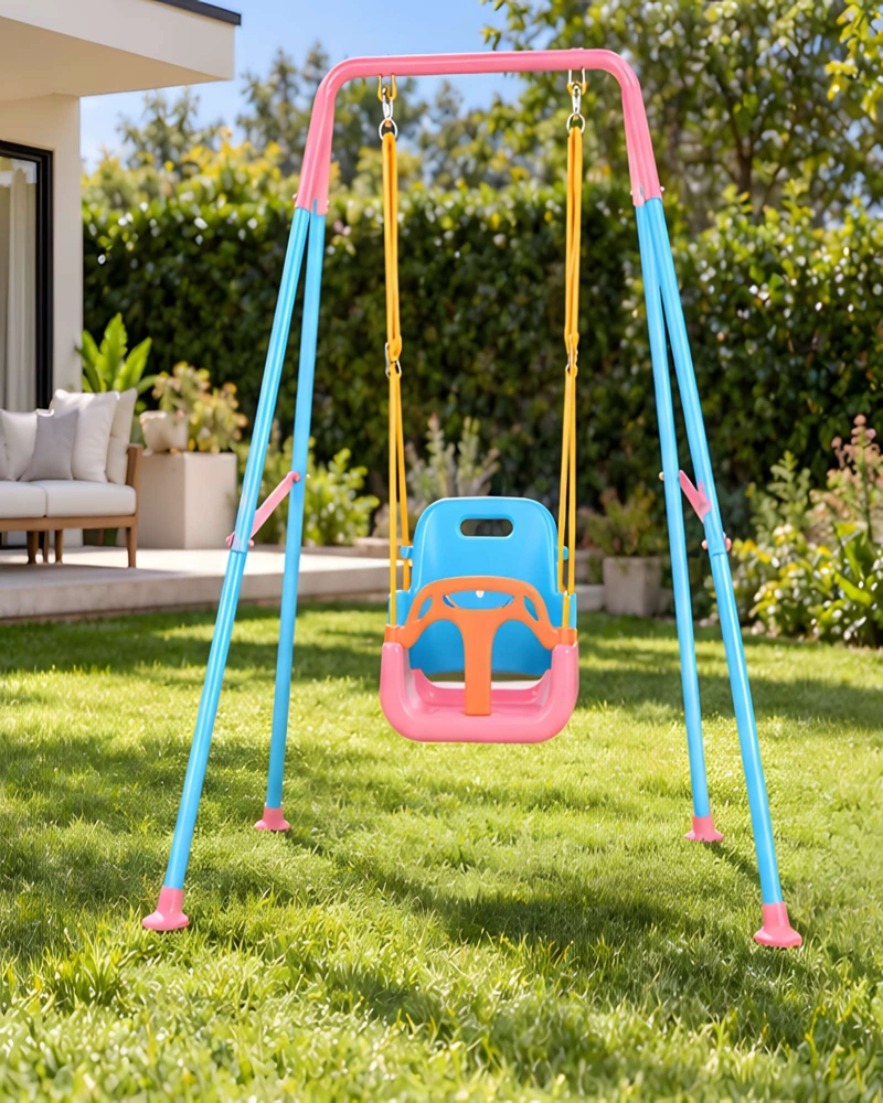 JUEGO DE COLUMPIO METALICO INDIVIDUAL PARA CASA Y JARDIN - 1