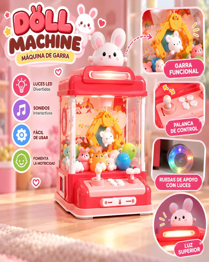 CENTRO DE ENTRETENIMIENTO ARCADE INFANTIL CON MINI PELUCHES - 5
