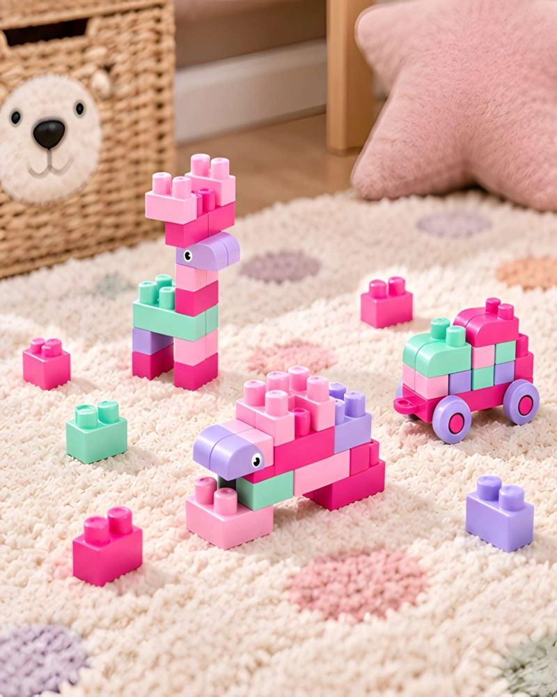 BLOQUES DE CONSTRUCCION FLEXIBLES 80 PIEZAS BLANDAS - 1