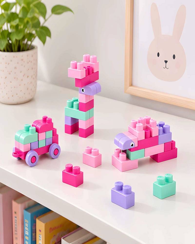 BLOQUES DE CONSTRUCCION FLEXIBLES 80 PIEZAS BLANDAS - 2