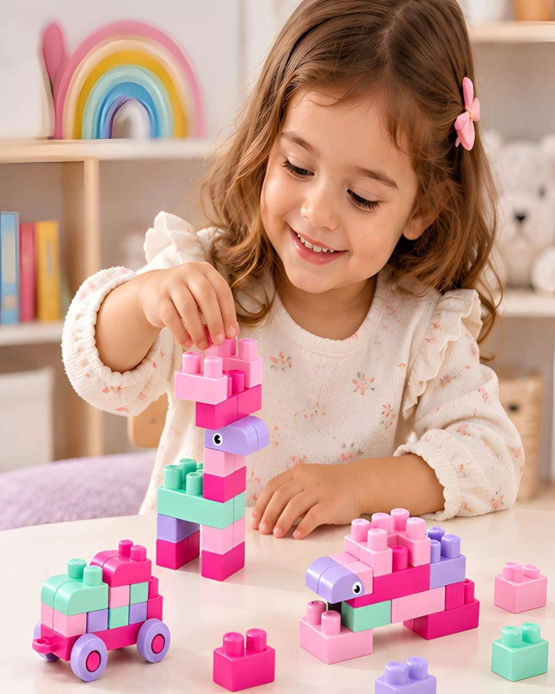 BLOQUES DE CONSTRUCCION FLEXIBLES 80 PIEZAS BLANDAS - 4