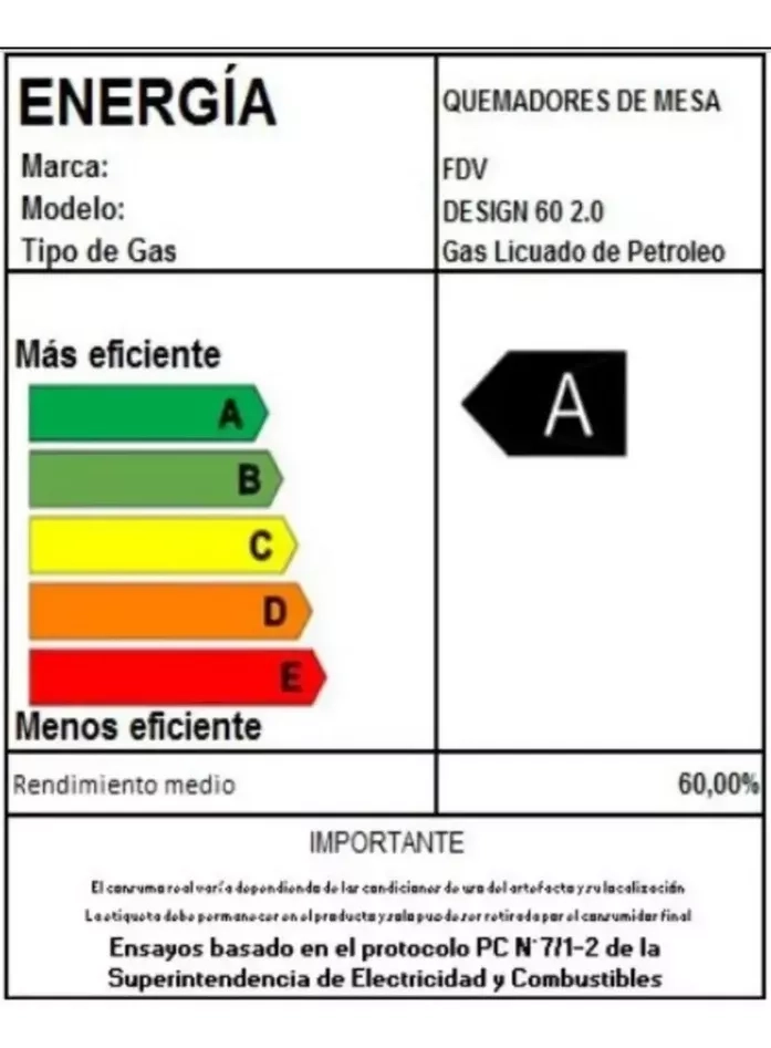 ENCIMERA FDV A GAS LICUADO DESIGN 4 QUEMADORES 60 CM - 7