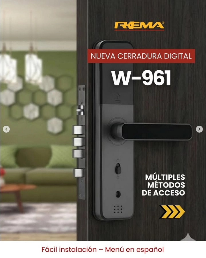 CERRADURA DIGITAL INTELIGENTE W961 NEGRA - 2