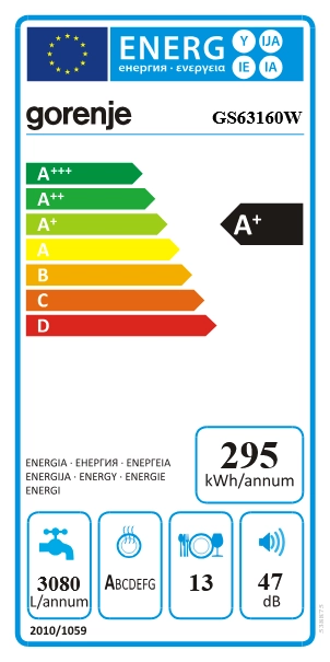LAVAVAJILLAS GORENJE GS63160W DE LIBRE INSTALACION - 6