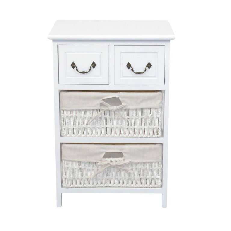 CAJONERA COMODA VIVANCO 4 CAJONES TELA BLANCO - 4