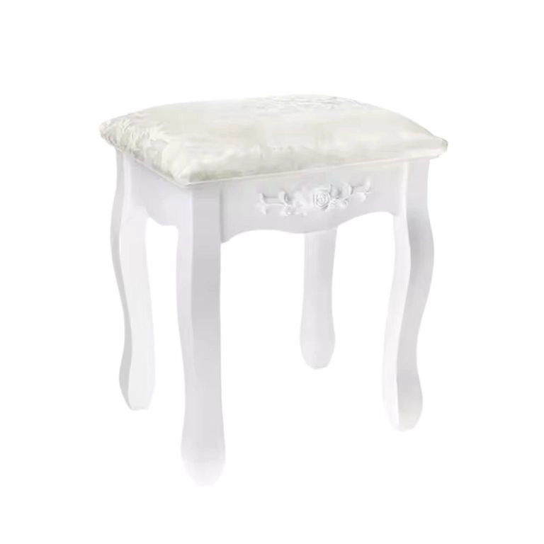 TABURETE DE TOCADOR MADERA BLANCO ROSE ANGELA - 1
