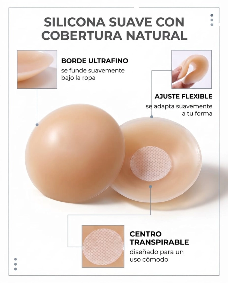 PARCHES CUBREPEZONES DE SILICONA PREMIUM EFECTO INVISIBLE - 4