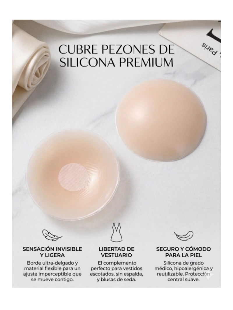 PARCHES CUBREPEZONES DE SILICONA PREMIUM EFECTO INVISIBLE - 5