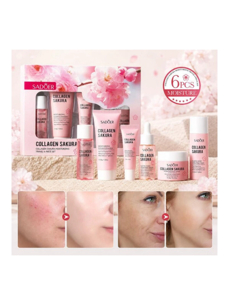SET  SKINCARE CUIDADO FACIAL COLAGENO  SAKURA ANTIEDAD REAFIRMANTE - 2