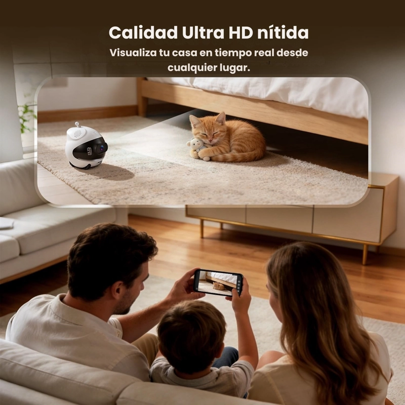 CAMARA ROBOT MOVIL VIGILANCIA REMOTA VISION NOCTURNA 1080P WIFI CON PLUMA - 3