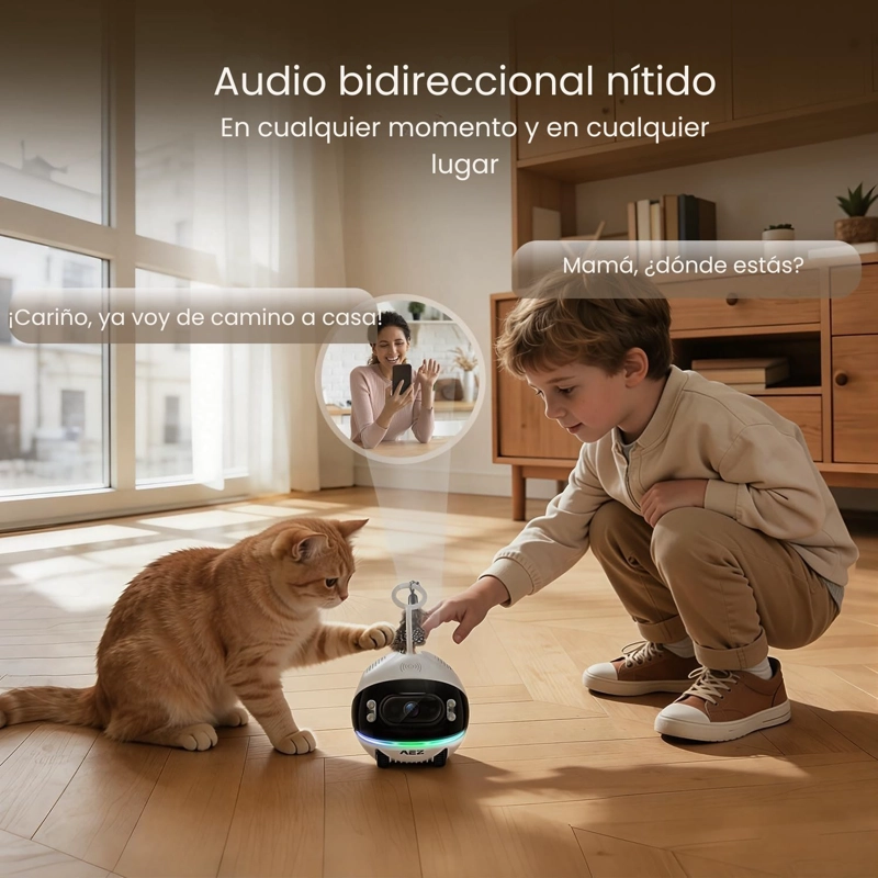 CAMARA ROBOT MOVIL VIGILANCIA REMOTA VISION NOCTURNA 1080P WIFI CON PLUMA - 4