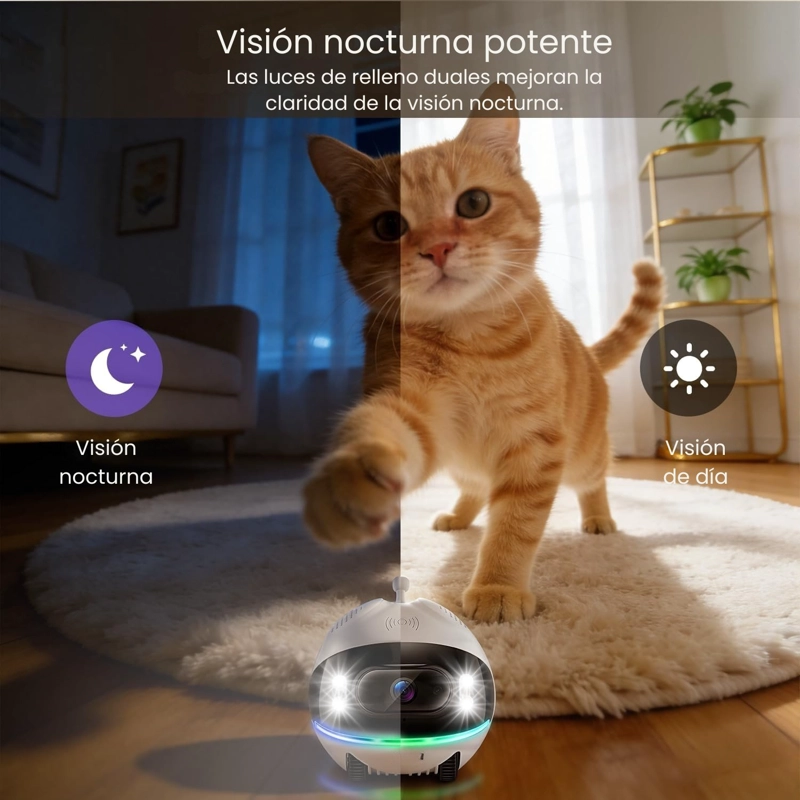 CAMARA ROBOT MOVIL VIGILANCIA REMOTA VISION NOCTURNA 1080P WIFI CON PLUMA - 5