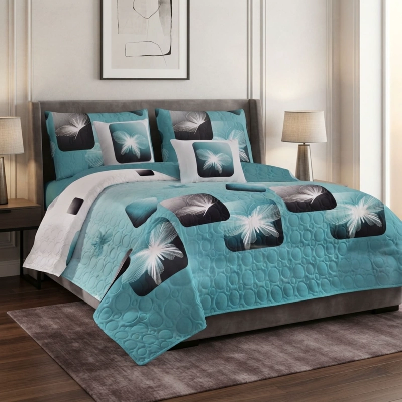 CUBRECAMA QUILT DE VERANO KING MEDIDA 250X270CM DELGADO + 2 FUNDAS DE ALMOHADA CMVKING-KD-30 - 1