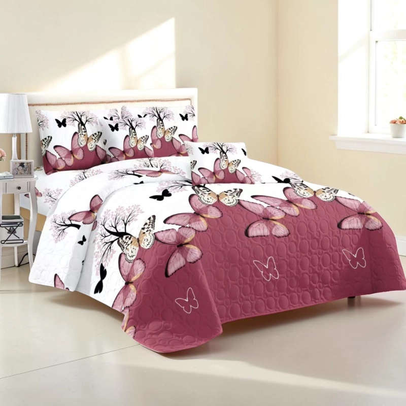 CUBRECAMA QUILT DE VERANO DE 1.5 PLAZAS MEDIDA 180X230CM DELGADO + 1 FUNDA DE ALMOHADA CMV15P-KD-30 - 1
