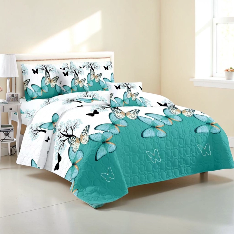 CUBRECAMA QUILT DE VERANO DE 1.5 PLAZAS MEDIDA 180X230CM DELGADO + 1 FUNDA DE ALMOHADA CMV15P-KD-29 - 1