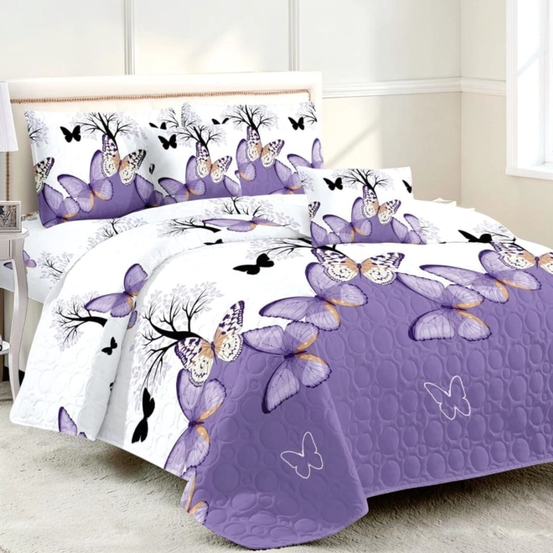 CUBRECAMA QUILT DE VERANO KING MEDIDA 250X270CM DELGADO + 2 FUNDAS DE ALMOHADA CMVKING-KD-21 - 1