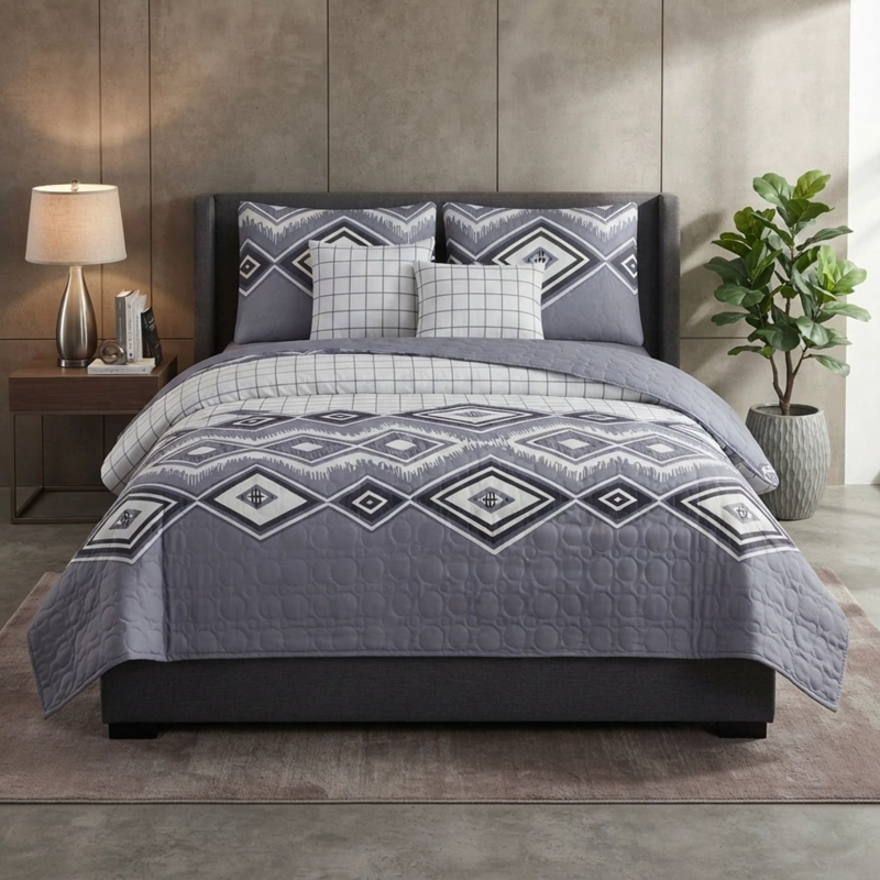 CUBRECAMA QUILT DE VERANO KING MEDIDA 250X270CM DELGADO + 2 FUNDAS DE ALMOHADA CMVKING-KD-29 - 1