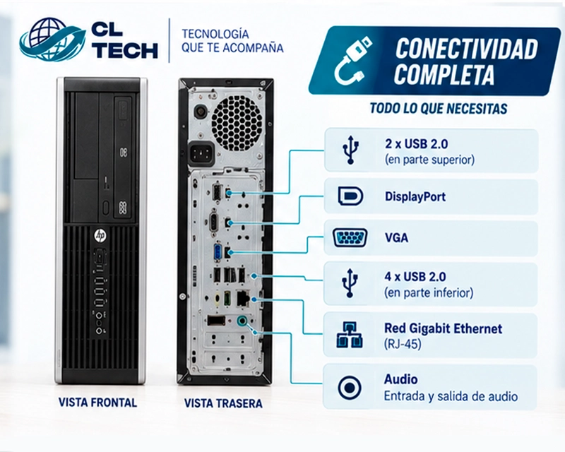 KIT PC COMPAQ 6200 PRO INTEL CORE I3 16GB RAM + TECLADO Y MOUSE - 1