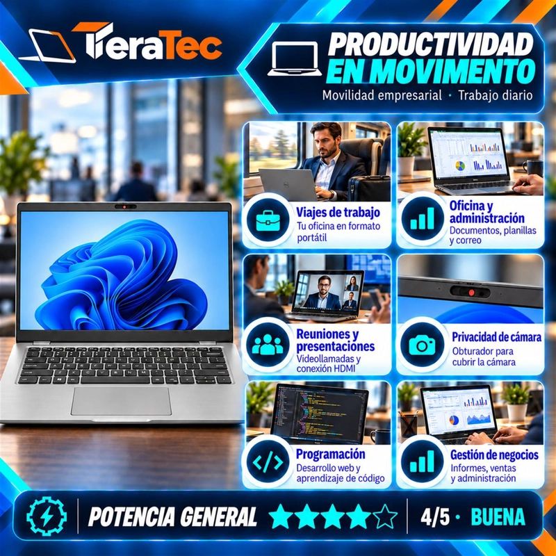 NOTEBOOK DELL LATITUDE 7410 CORE I7-10610U 10ª GENERACION 8GB RAM SSD NVME 256GB REACONDICIONADO - 5