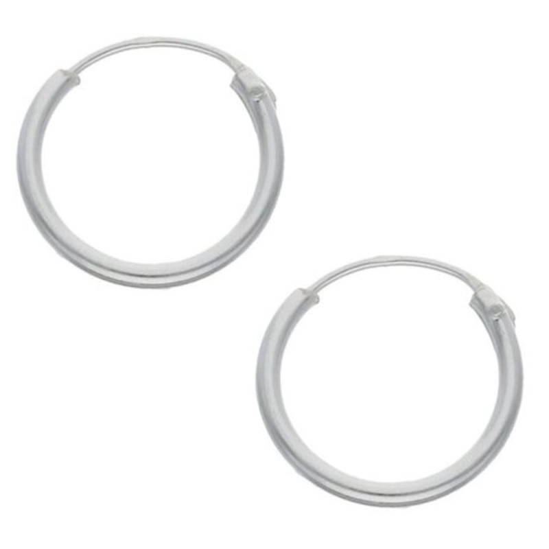 AROS ARGOLLA DE PLATA LISA 14 MM - 1