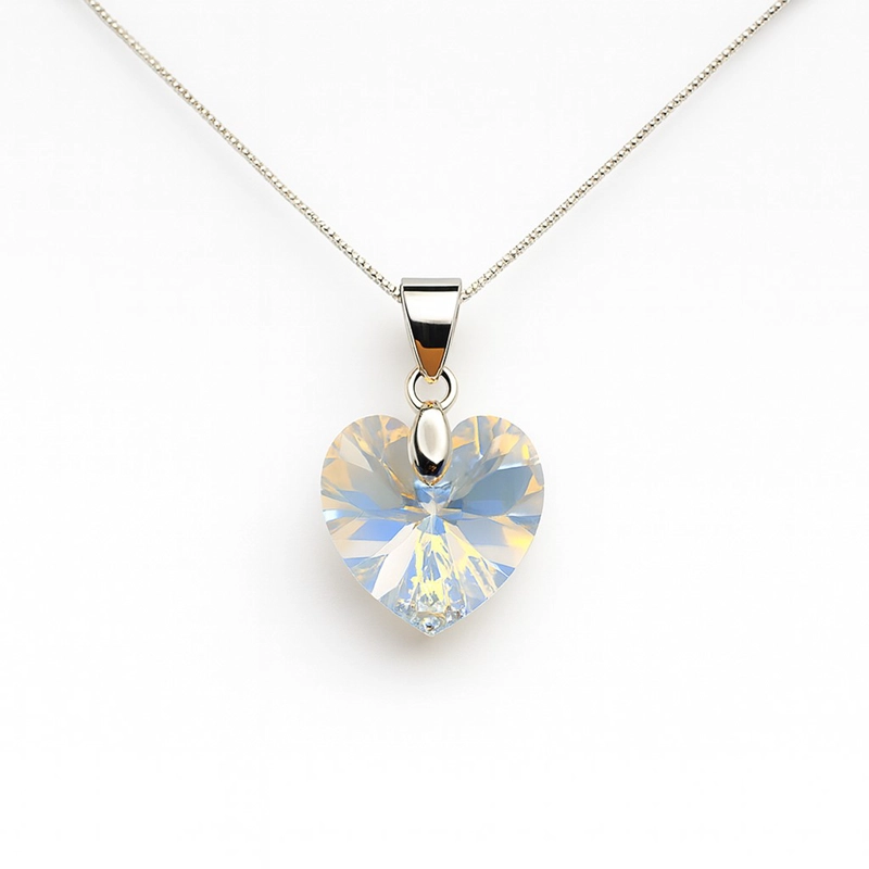 COLLAR CRISTAL AUSTRIACO AURORA BOREAL 14MM EN PLATA 925 - 1