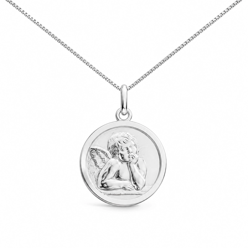 COLLAR ANGEL DE LA GUARDA PLATA LEY 925