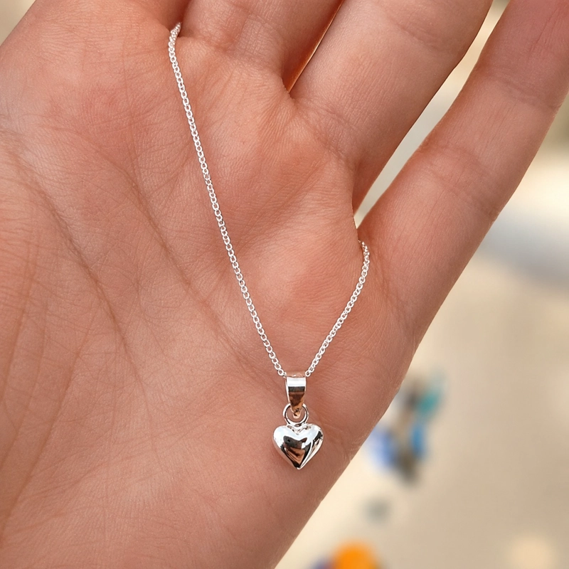 COLLAR CORAZON MINIMALISTA PLATA LEY 925 - 4