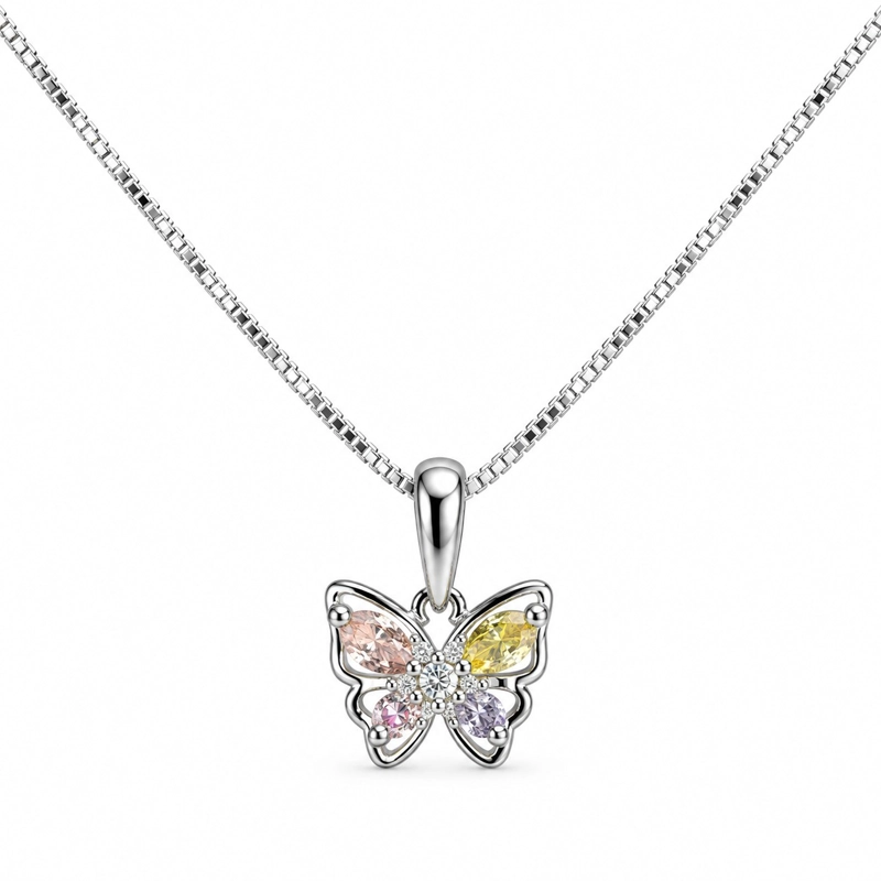 COLLAR MARIPOSA MINIMALISTA PLATA LEY 925