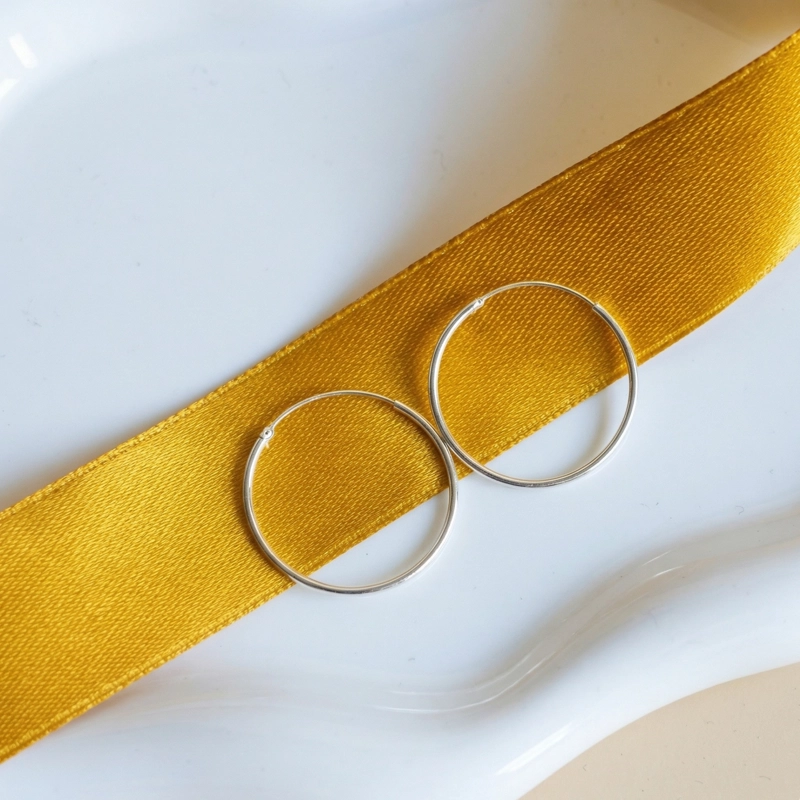 AROS ARGOLLA LISA 25MM PLATA LEY 925 - 2